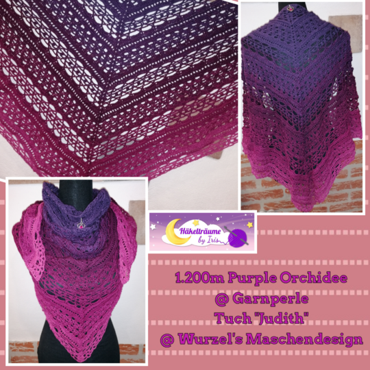 Tuch Judith häkeln Häkeltuch Dreieckstuch Schultertuch