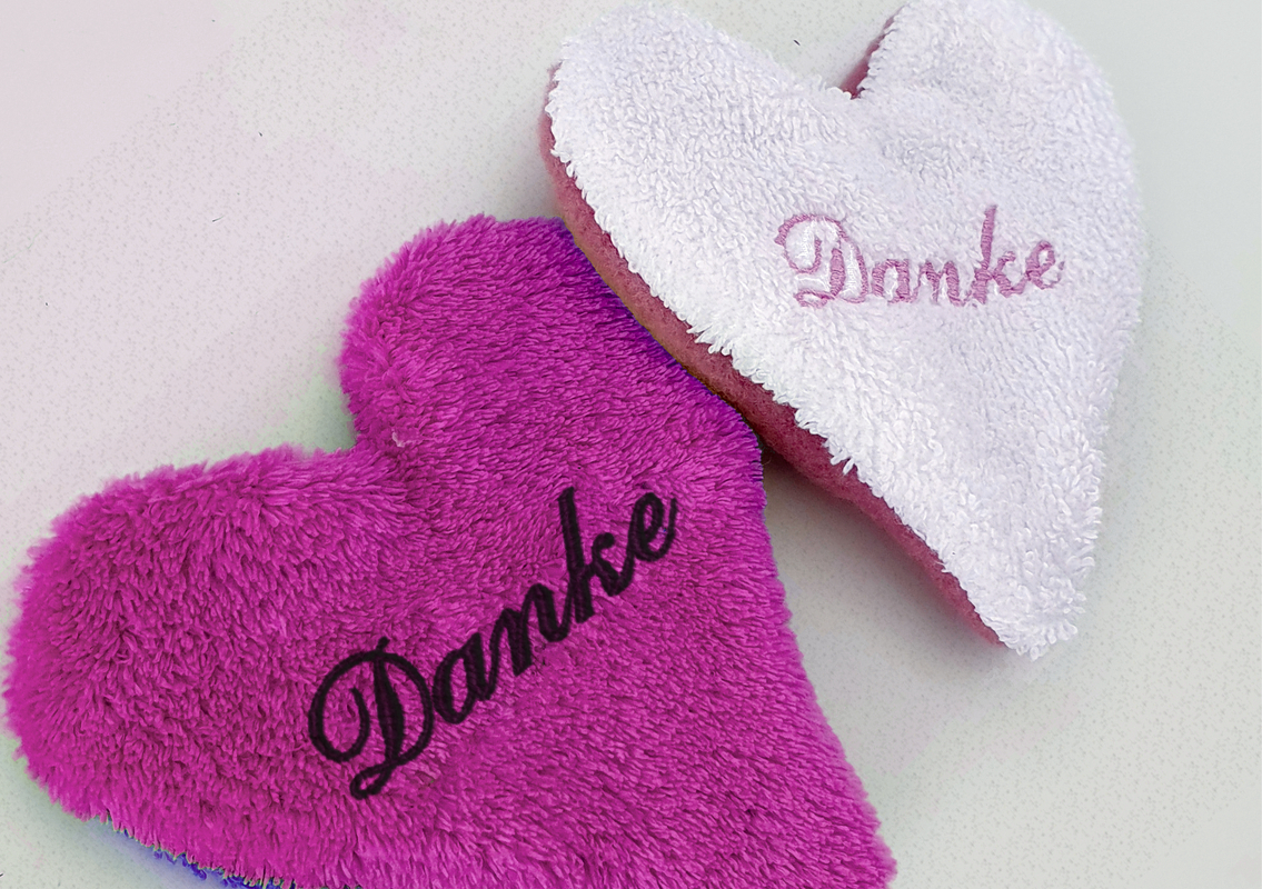 Stickdatei Herz ITH "Danke" - Rahmen 13 cm x 18 cm