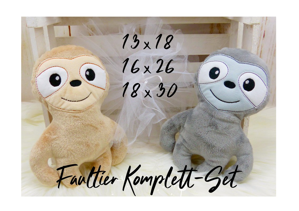 Stickdatei Faultier ITH in drei Größen