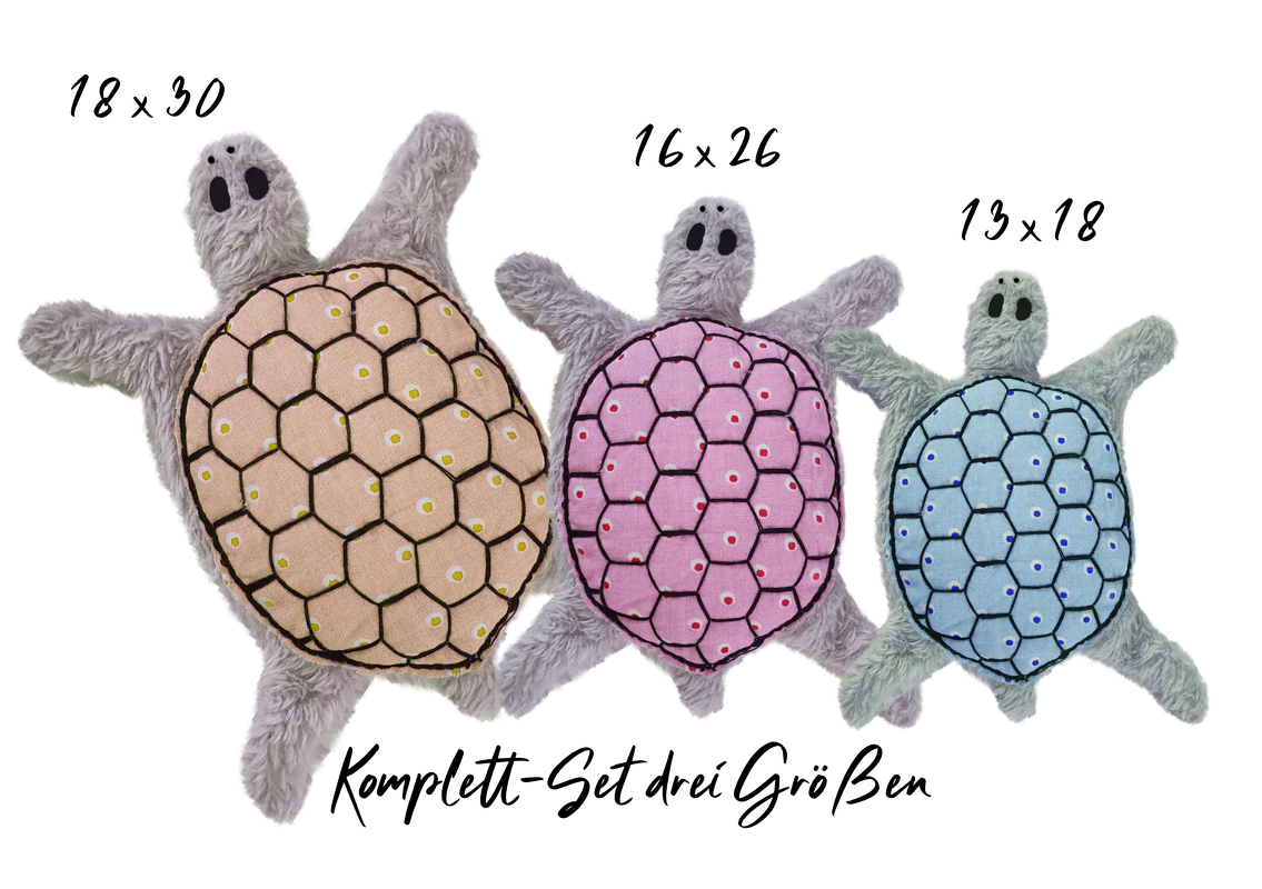 Stickdatei Schildkröte ITH drei Größen, schmusetuch