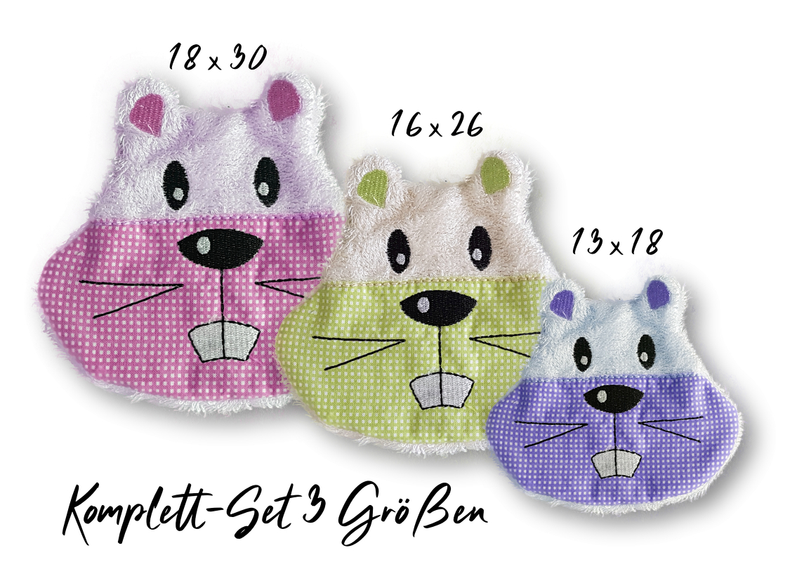 Stickdatei Hamster Kuschelkissen ITH in drei Größen, mit Inlett, zwei Varianten