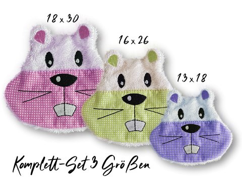 Stickdatei Hamster Kuschelkissen ITH in drei Größen, mit Inlett, zwei Varianten