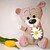 Teddybärchen mit Blume häkeln