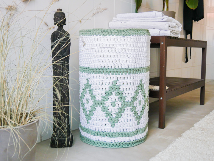 Ethno Wäschekorb häkeln