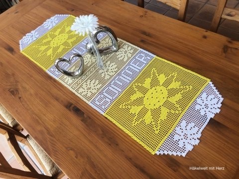 Häkelanleitung / Tischläufer "Sommer, Sonne, Sonnenschein"
