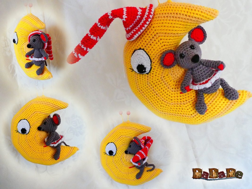 Mobile und mehr, der Mond mit Freunden, Häkelanleitung von DaDaDe - Bild 6