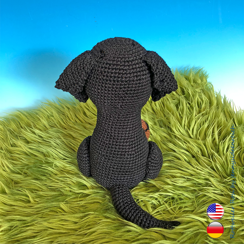 Crochet Pattern Rosi the Rottweiler crochet a sitting dog amigurumi dog