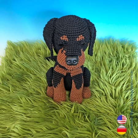 Crochet Pattern Rosi the Rottweiler crochet a sitting dog amigurumi dog