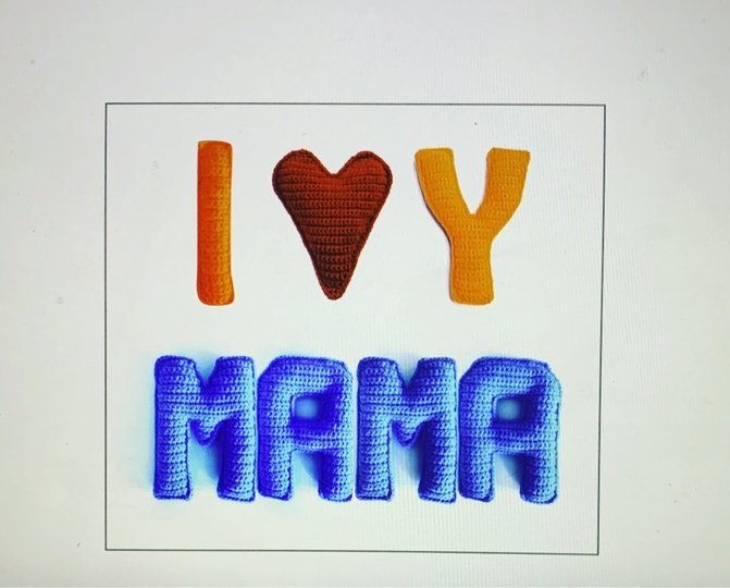 Häkelanleitung Buchstaben und Herz  Mama I♡Y
