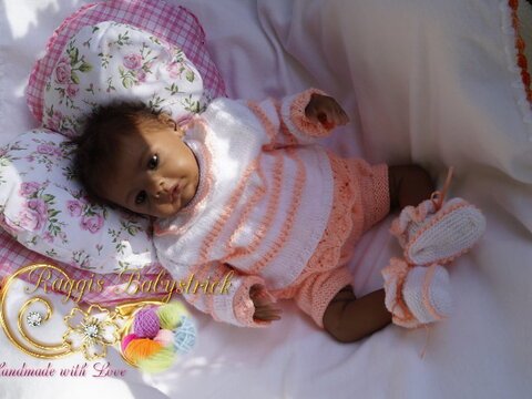 Strickanleitung für Baby's u. Reborns 3-teilig Modell Nena Gr. 48 - 50