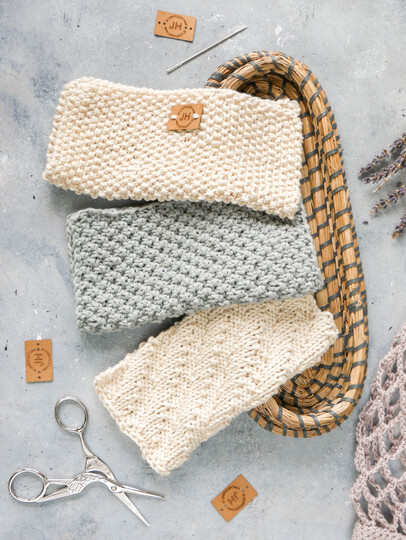 Drei verschiedene Muster - Topflappen, Spüllappen, Waschlappen stricken