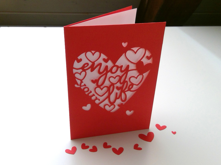 Karte Enjoy mit Kuvert Plotterdatei SVG DXF