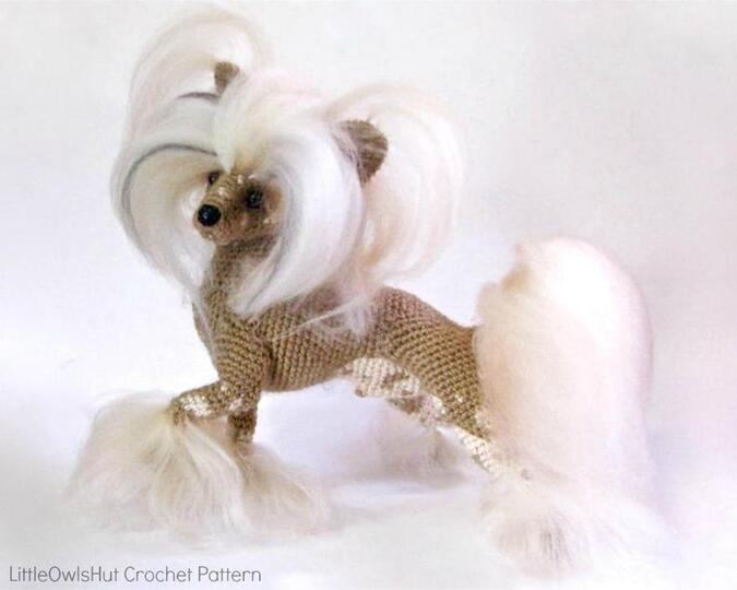 105NLY Haakpatroon Chinese Kuif hond hond - PDF file Amigurumi by Chirkova CP