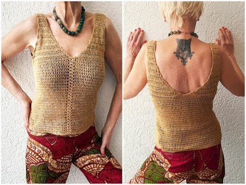 Häkelanleitung, Trägertop, Shirt,2 Varianten, S-XXXL