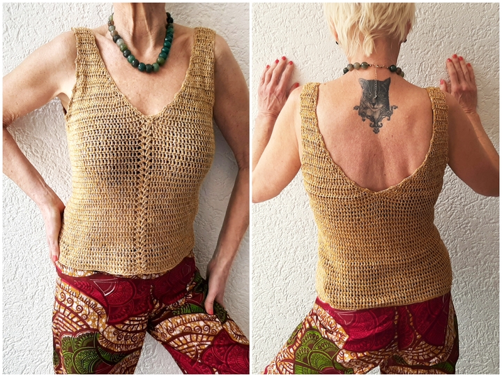 Häkelanleitung, Trägertop, Shirt,2 Varianten, S-XXXL