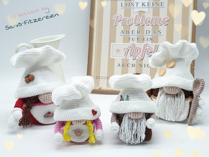 Häkelanleitung Große und Kleine Küchengnome