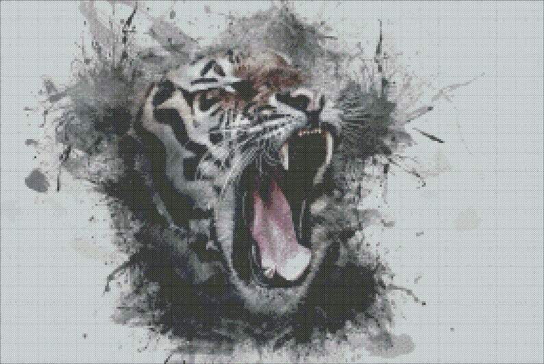 Tiger cross stitch pattern
