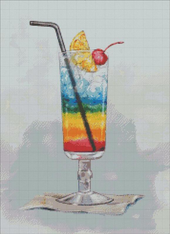 Cocktail cross stitch pattern