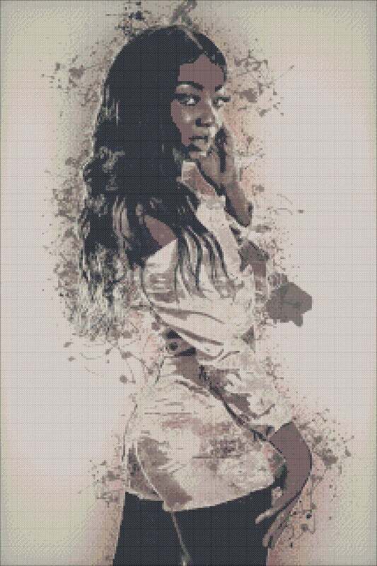 Girl cross stitch pattern