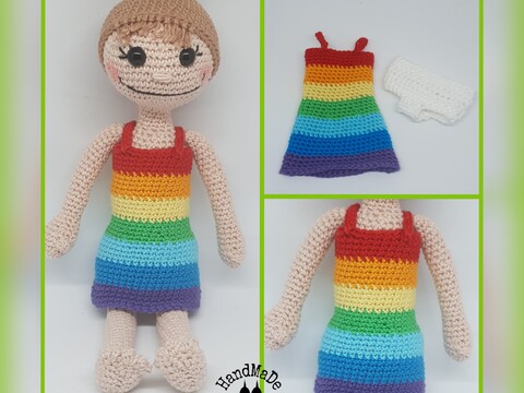 Püppchen Körper, verschiedene Frisuren,Kleid und Slip