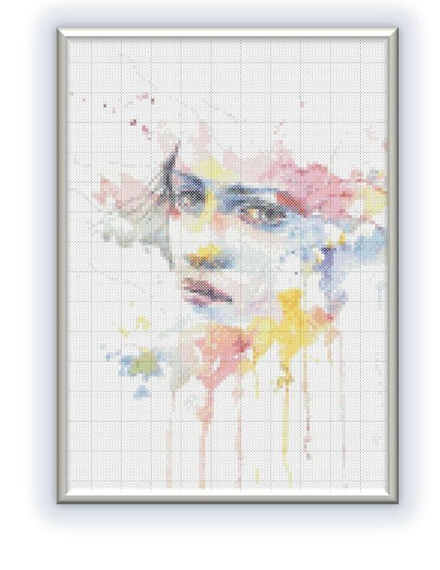 Woman cross stitch pattern