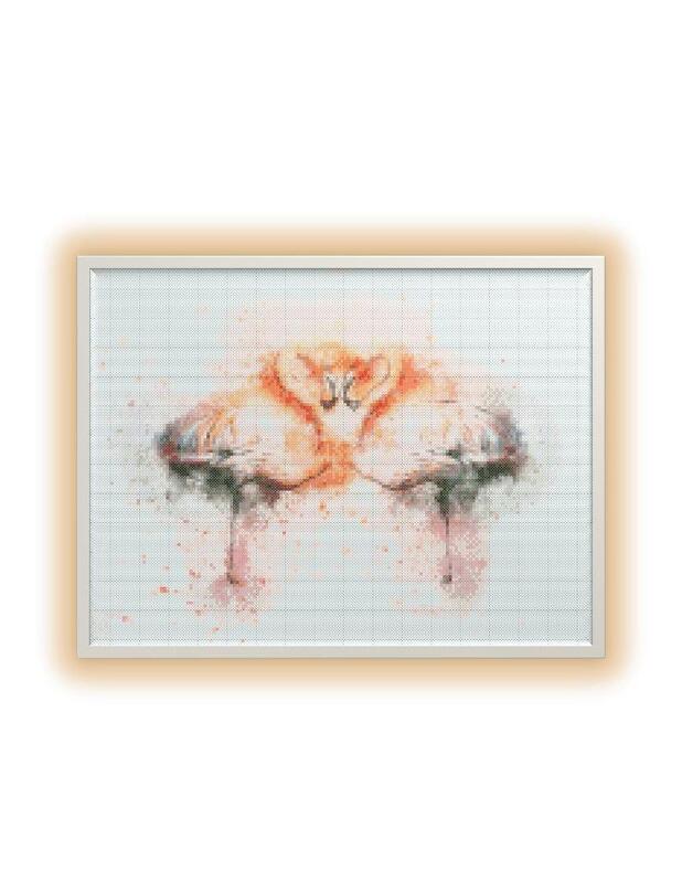 Flamingo cross stitch pattern