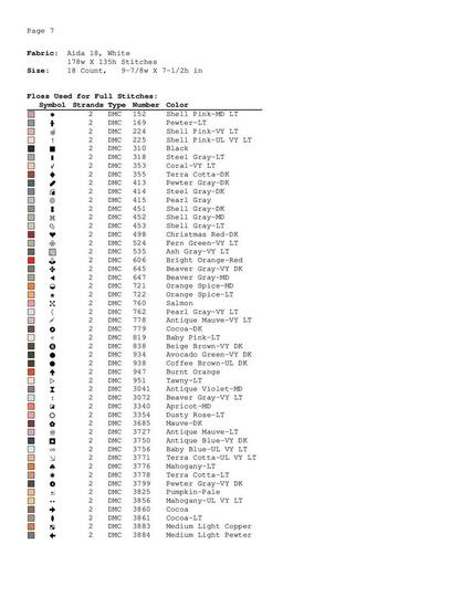 Flamingo cross stitch pattern