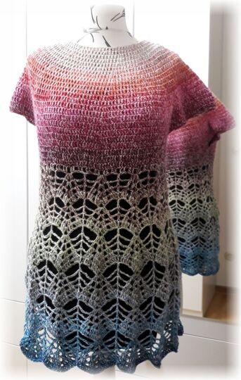 Häkelanleitung Shirt oder Tunika Fächer Größe 36 bis 56