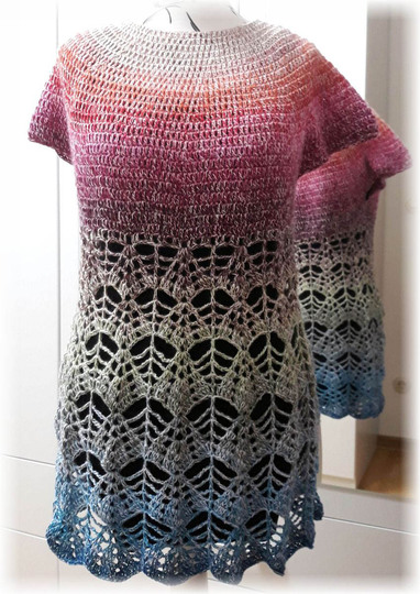 Häkelanleitung Shirt oder Tunika Fächer Größe 36 bis 56