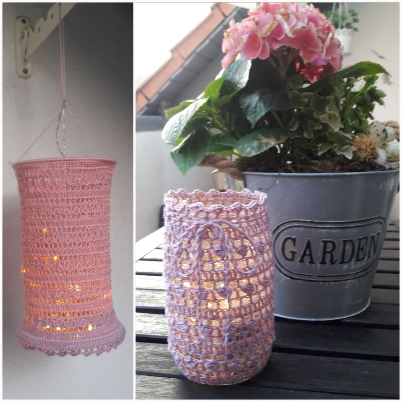 Anleitung f&uuml;r ein geh&auml;keltes Deko - Set Lampion und Windlicht "Romantic Light"