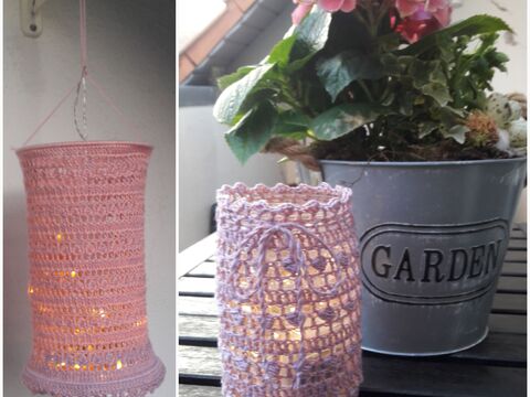 Anleitung für ein gehäkeltes Deko - Set Lampion und Windlicht "Romantic Light"