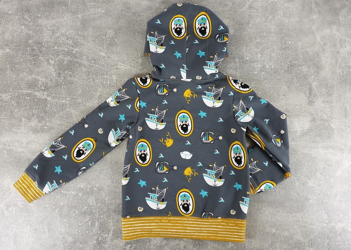 Kim – Vielseitiger Kinderhoodie mit Kapuze oder Wickelkragen, Gr. 86-158 - Bild 3