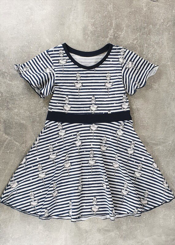 Bella Kids Jersey Dress – Twirly Dress with Flutter Sleeves EU86–158/US1-12 - Image 2