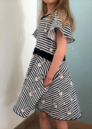 Bella Kids Jersey Dress – Twirly Dress with Flutter Sleeves EU86–158/US1-12