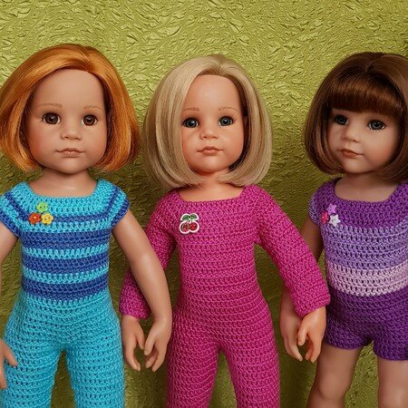 Crochet pattern doll jumpsuit (for 18" or 45-50 cm dolls)