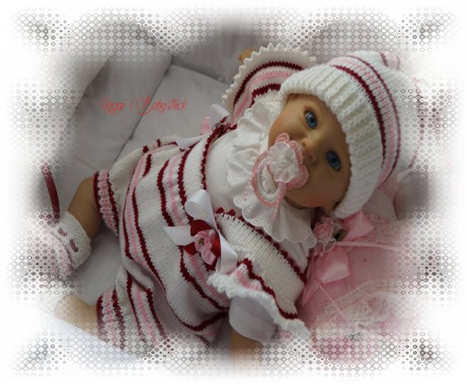 Strickanleitung für Baby's u. Reborns 3-teilig Modell Lilo Gr. 50 - 56