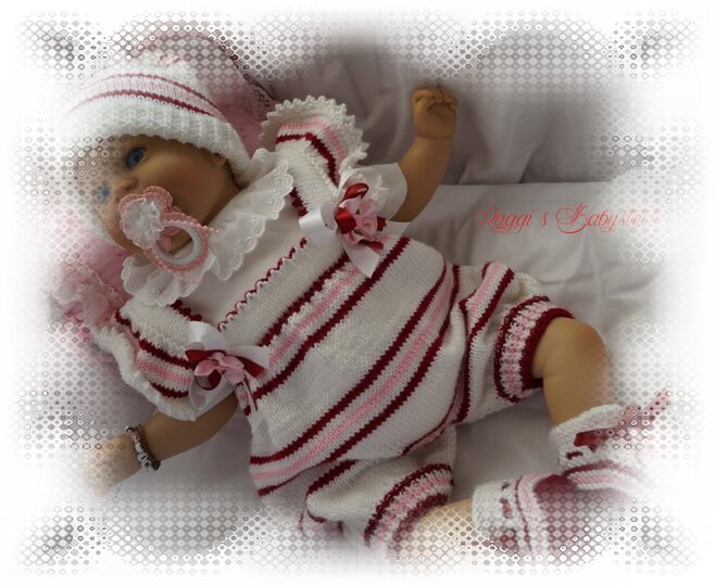 Strickanleitung für Baby's u. Reborns 3-teilig Modell Lilo Gr. 50 - 56