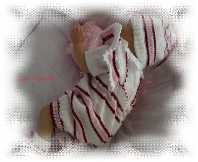 Strickanleitung für Baby's u. Reborns 3-teilig Modell Lilo Gr. 50 - 56