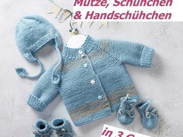 Raglanjäckchen mit Mütze, Schühchen und Handschuhen