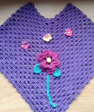 Crochet girls poncho pattern