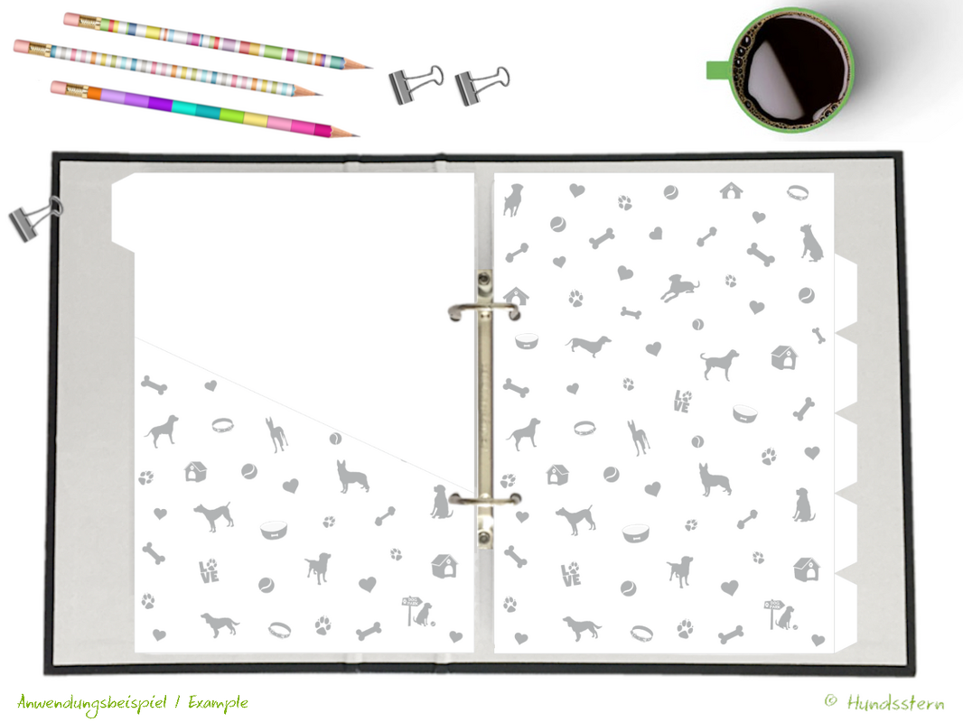 A5 Dividers Tabs w/ pockets Dogs platinum A5D31105 - Image 5