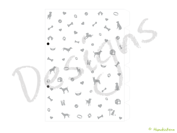 A5 Dividers Tabs w/ pockets Dogs platinum A5D31105