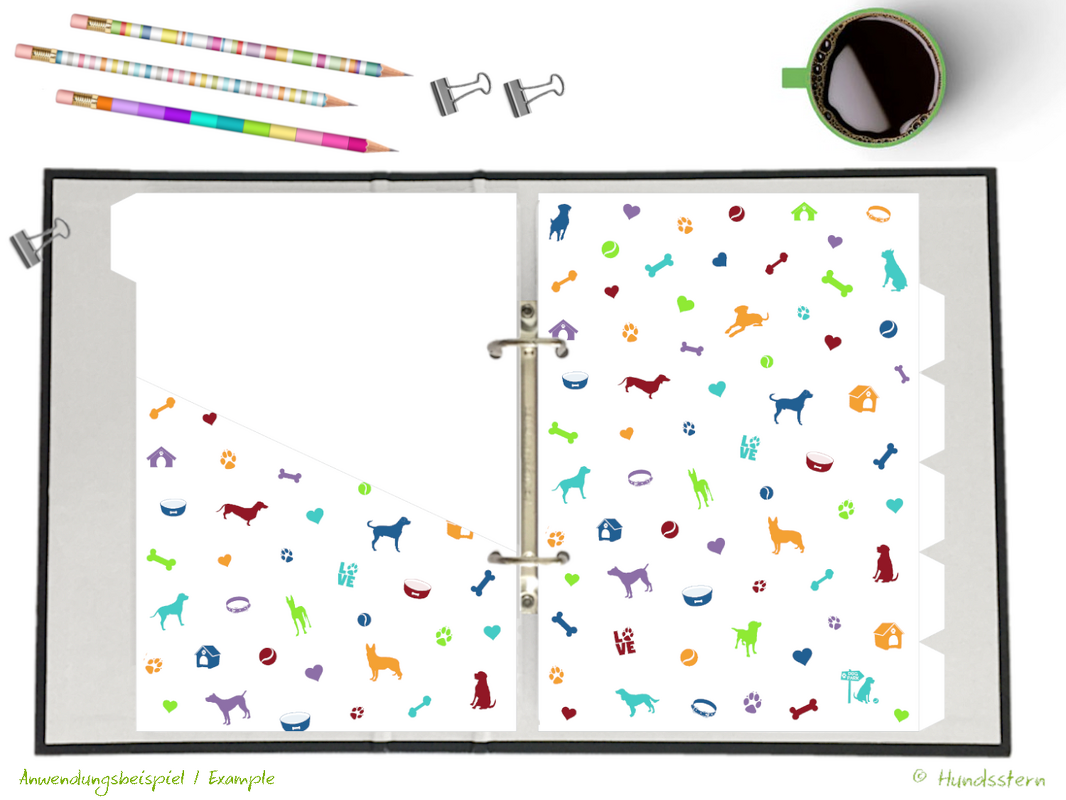 A5 Dividers Tabs w/ pockets Dogs multi A5D31108 - Image 5