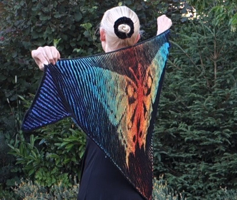 Schmetterlingstuch Illusionsstricken