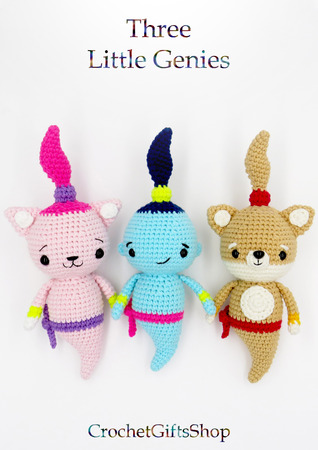 Amigurumi Cute Little Genie, Cat Genie, Dog Genie Set Crochet Pattern