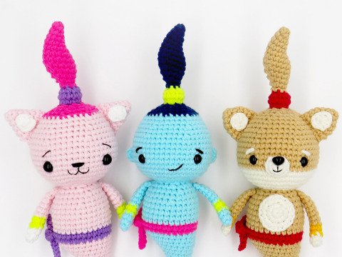 Amigurumi Cute Little Genie, Cat Genie, Dog Genie Set Crochet Pattern