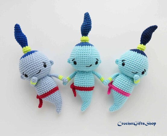 Amigurumi Cute Little Genie, Cat Genie, Dog Genie Set Crochet Pattern