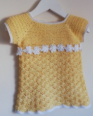 Crochet pattern baby dress Amy