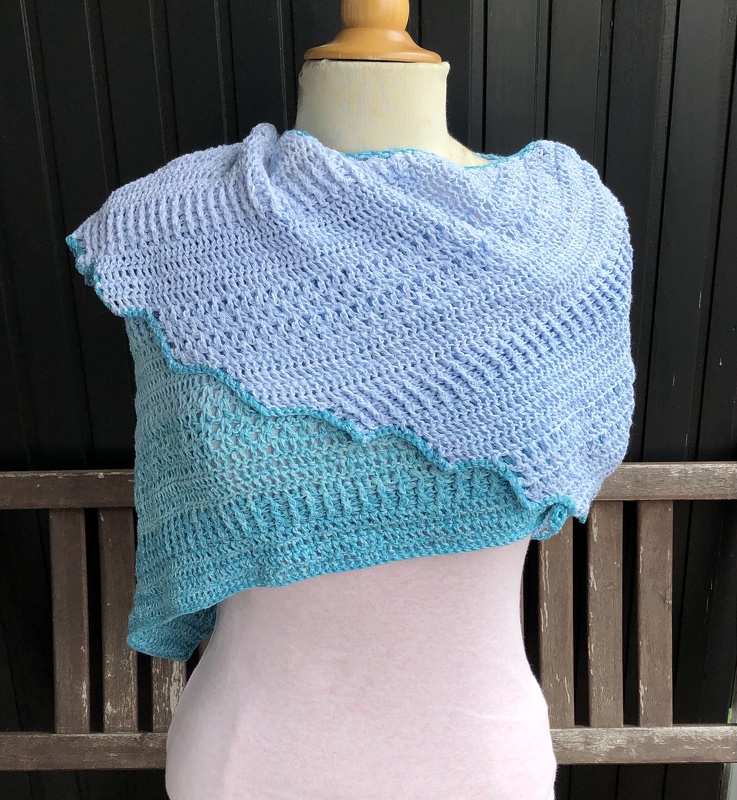 Häkelanleitung Drachenschwanz "Polardrache", asymmetrisches Tuch - Bild 7