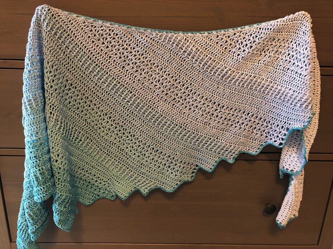 Häkelanleitung Drachenschwanz "Polardrache", asymmetrisches Tuch - Bild 3